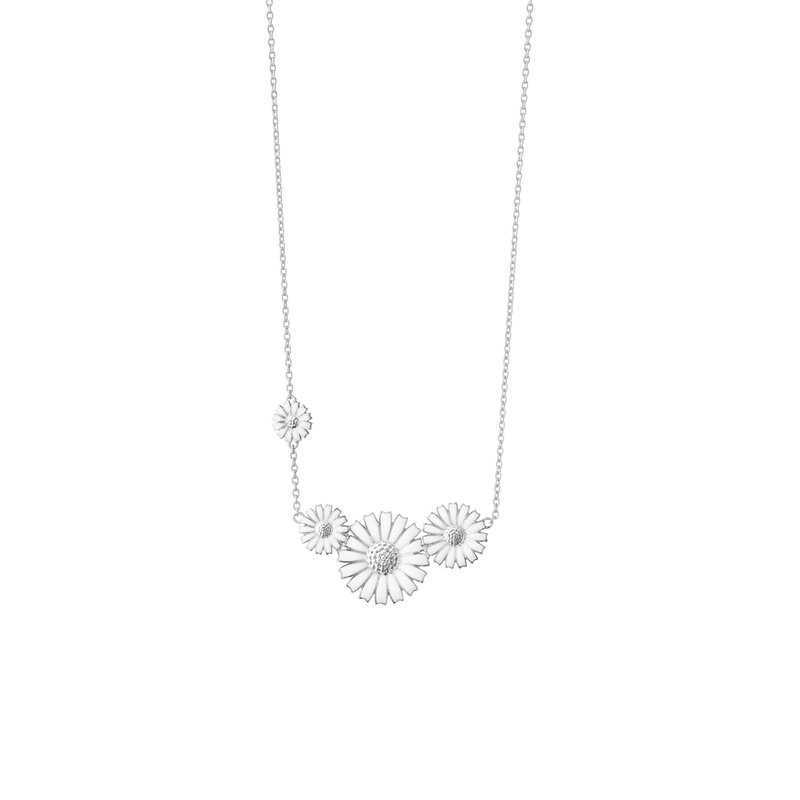 Daisy Four Flower Necklace - Silver - 20001533