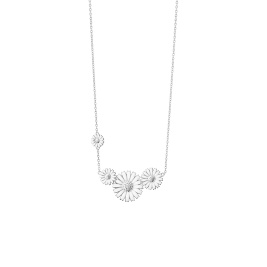 Daisy Four Flower Necklace - Silver - 20001533
