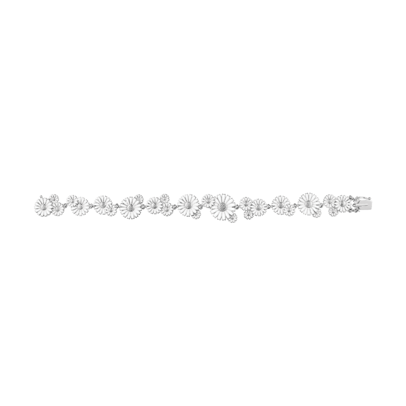 Daisy Layered Row Bracelet - Silver - 20001535