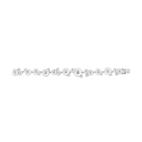 Daisy Layered Row Bracelet - Silver - 20001535