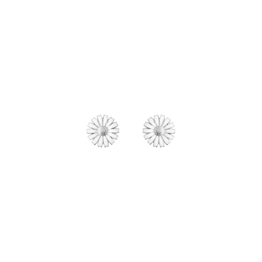 Daisy Stud Earrings, 11mm - Silver/White - 20001540
