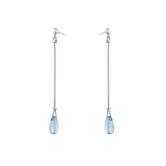 Vivianna Torun Long Earrings, Blue Topaz - Silver - 20001654