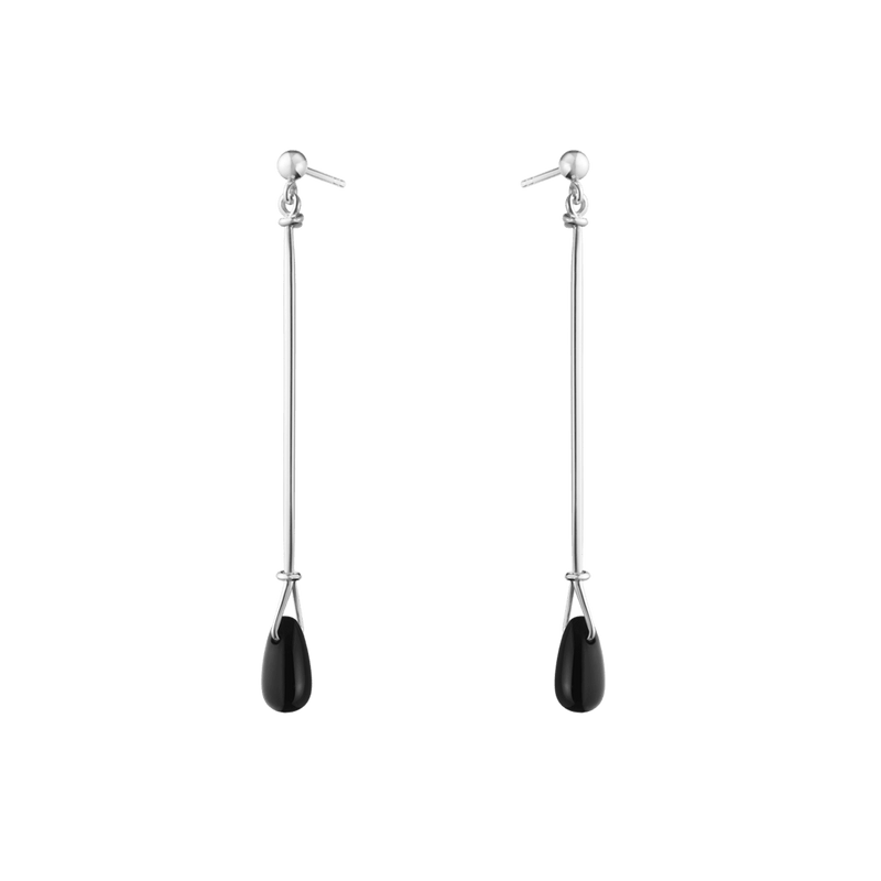 Vivianna Torun Long Earrings, Black Agate - Silver - 20001653