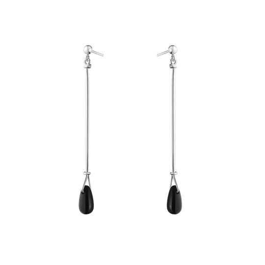 Vivianna Torun Long Earrings, Black Agate - Silver - 20001653