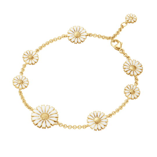 Daisy 8 Flower Bracelet - Gold/White - 20001668