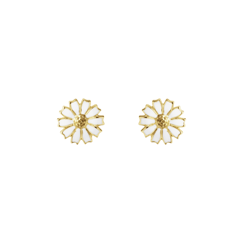 Daisy Stud Earrings, 7mm - Gold/White - 20001719