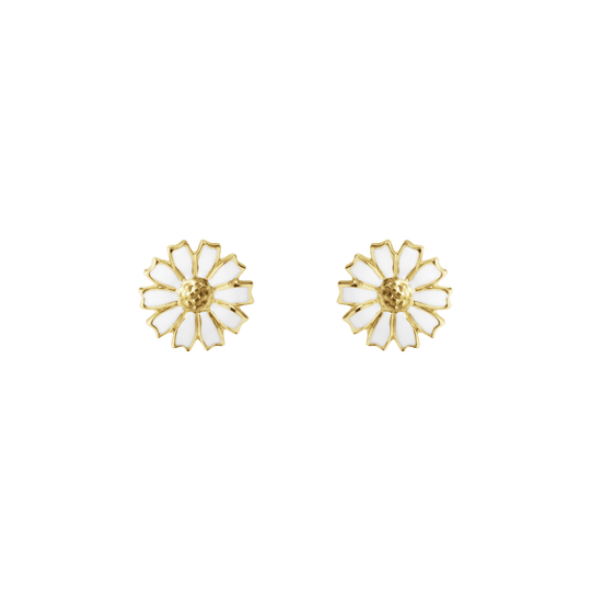 Daisy Stud Earrings, 7mm - Gold/White - 20001719