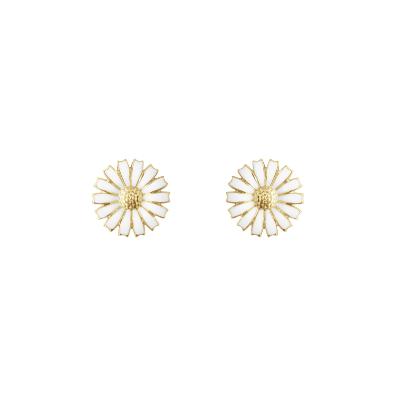 Daisy Stud Earrings, 11mm - Gold/White - 20001720