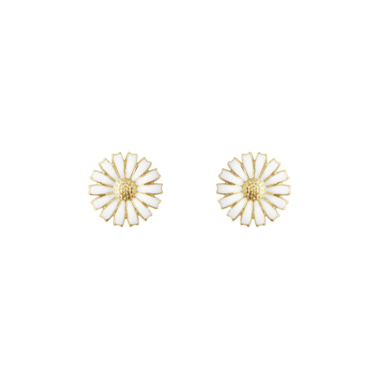 Daisy Stud Earrings, 11mm - Gold/White - 20001720
