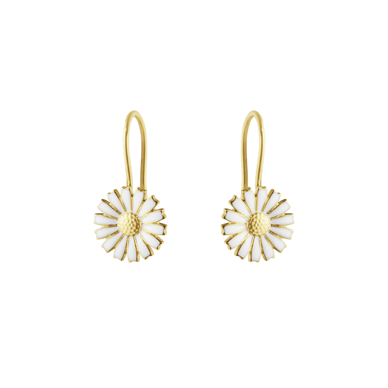 Daisy Earhook Earrings, 11mm - Gold/White - 20001723