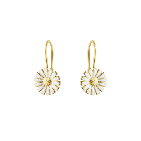 Daisy Earhook Earrings, 11mm - Gold/White - 20001723
