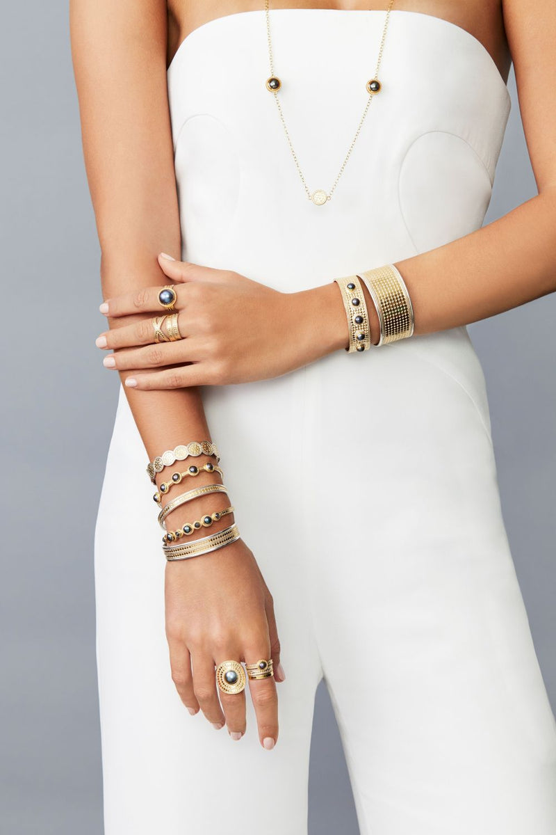 Blue Pearl Saddle Ring - Silver - 2014RSBP