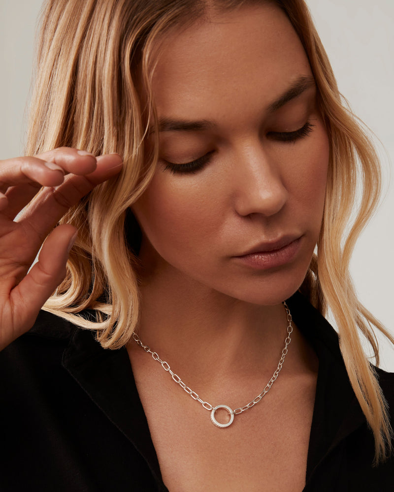 Open Chain Necklace - Silver - NK10310-SLV
