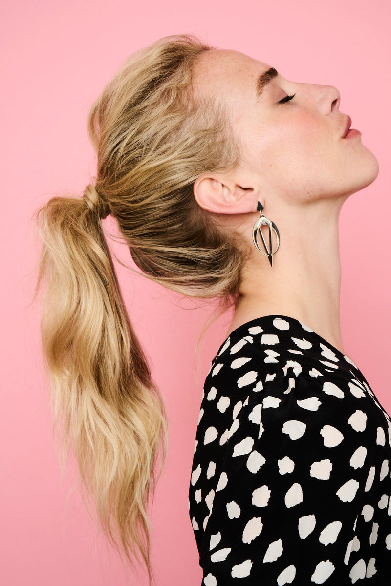 Crescent Hoops - Silver