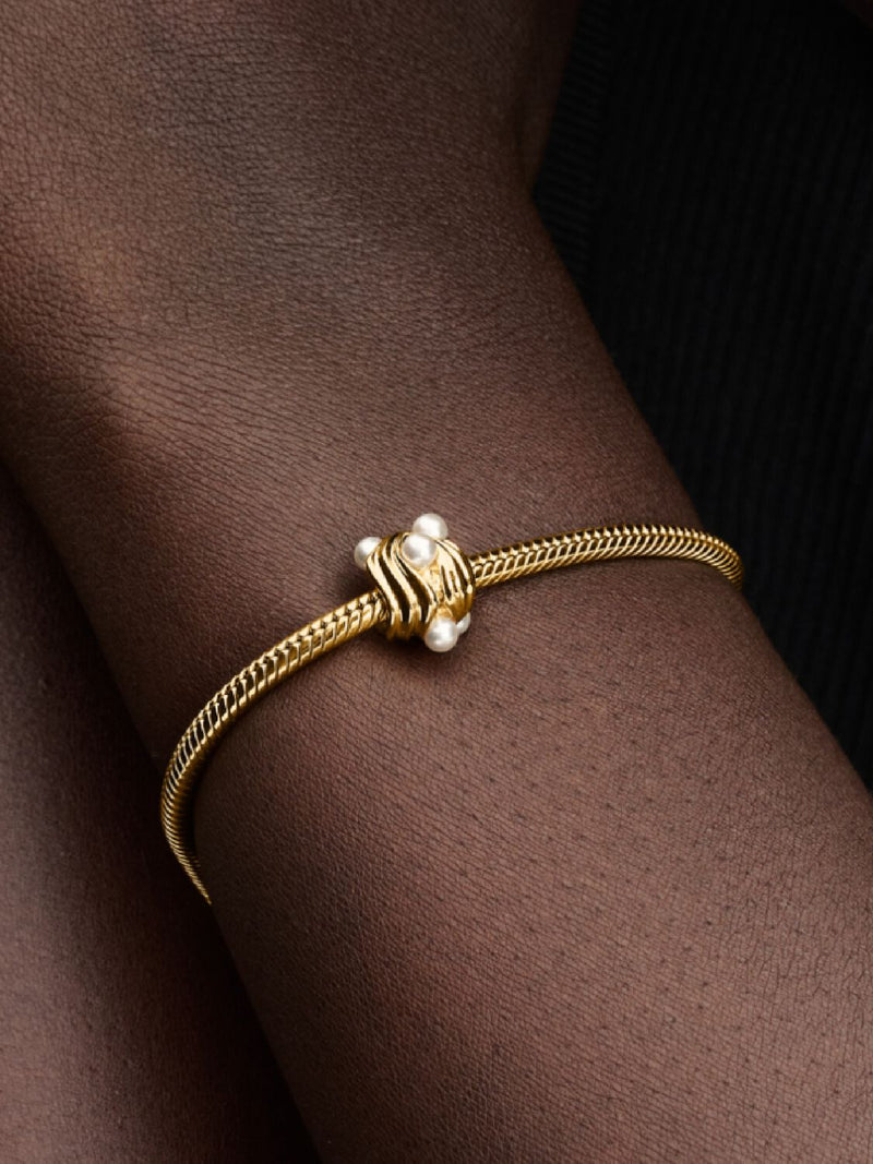 Abstract Waves Charm - 14ct Gold Plated - 763915C01