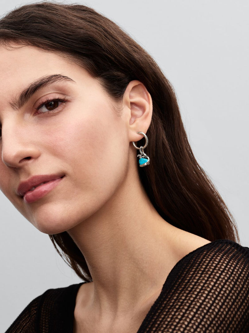 Turquoise-coloured Whale Dangle Charm - Sterling Silver - 793822C01