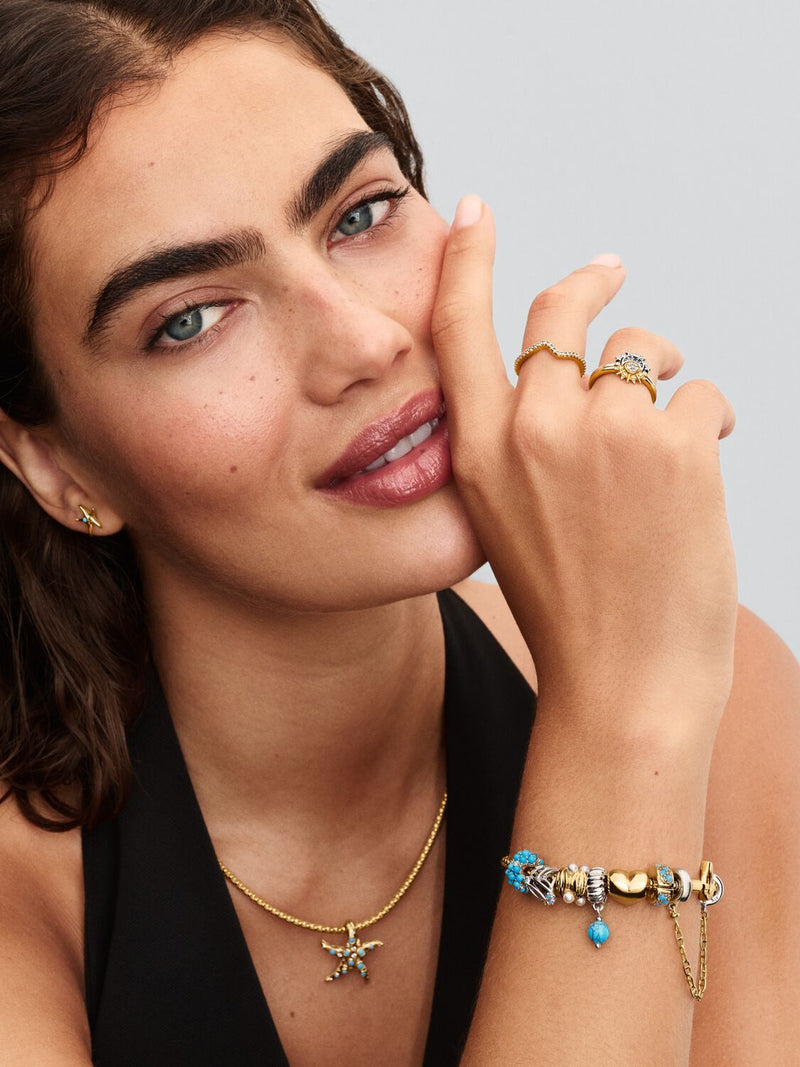 Abstract Waves Charm - 14ct Gold Plated - 763915C01