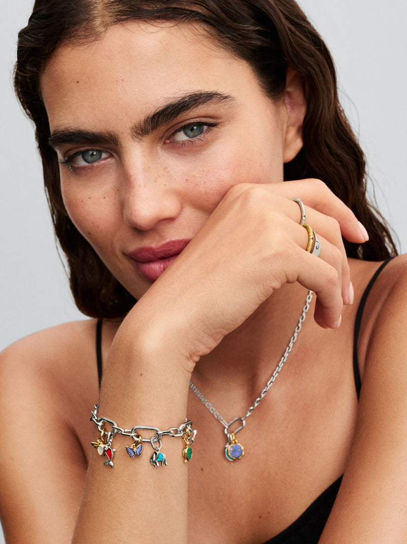 Blue Butterfly Mini Dangle Charm - 14ct Gold Plated - 763825C01