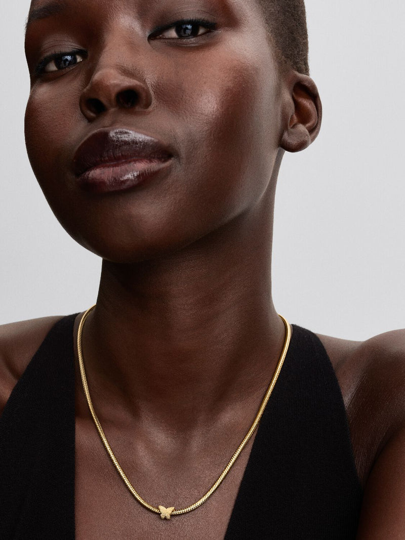 Textured Butterfly Mini Charm - 14ct Gold Plated - 764046C00