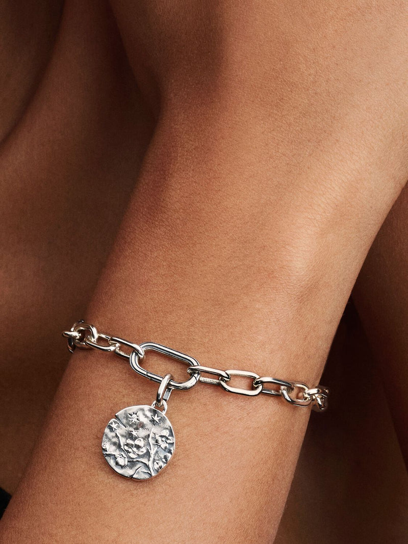 Cherry Blossom Medallion Charm - Sterling Silver - 794085C01