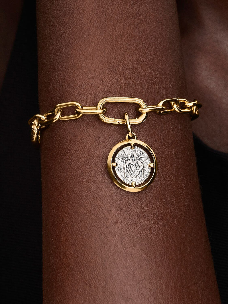 Cupids Medallion Charm - 14ct Gold Plated - 764088C01