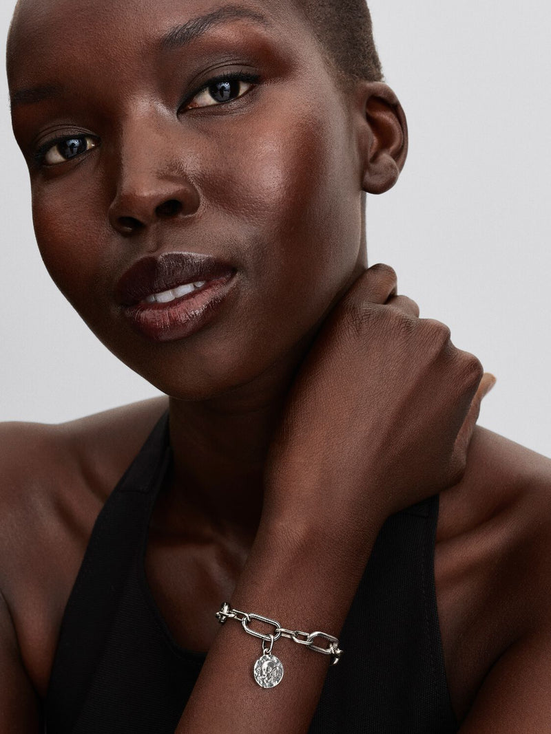 Skull Medallion Charm - Sterling Silver - 794089C01