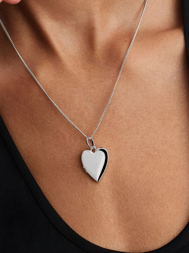 Engravable Openable Heart Pendant - Sterling Silver - 394013C01