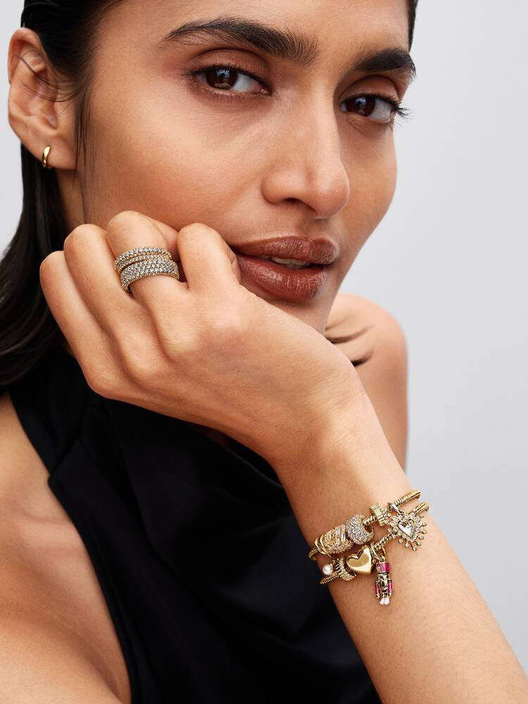 Wrapped Heart Charm - 14ct Gold Plating - 764138C01