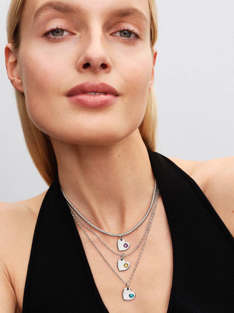 December Heart Dangle Charm - Sterling Silver - 794295C12