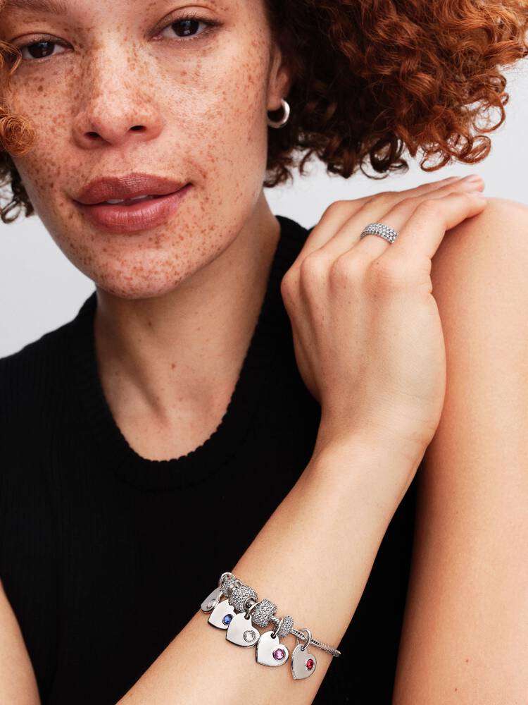 February Heart Dangle Charm - Sterling Silver - 794295C02