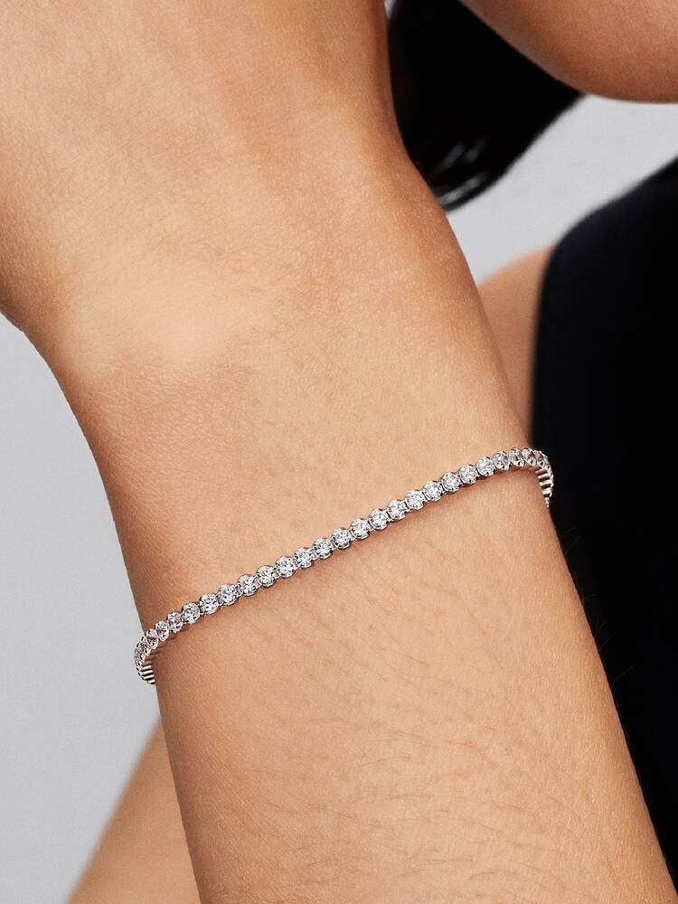 Sparkling Tennis Bracelet - Sterling Silver - 593927C01