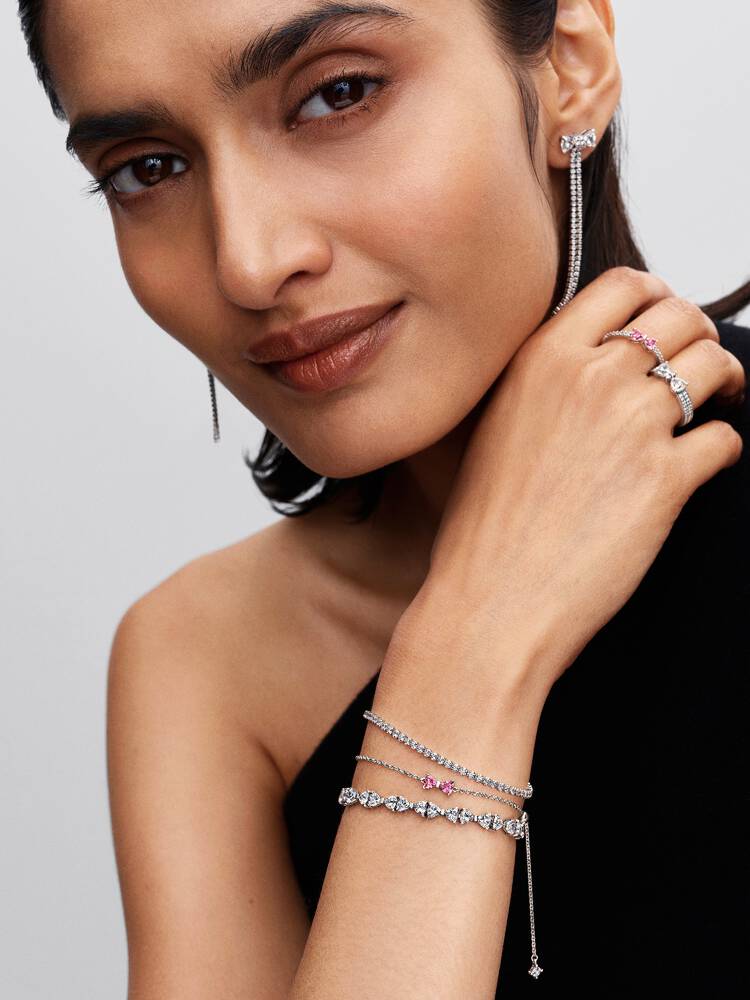 Sparkling Tennis Bracelet - Sterling Silver - 593927C01