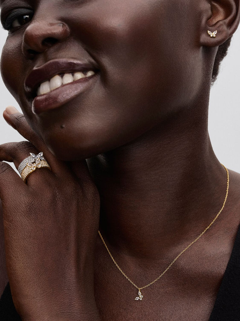 Butterfly Stud Earrings - 14ct Gold Plating - 264264C01