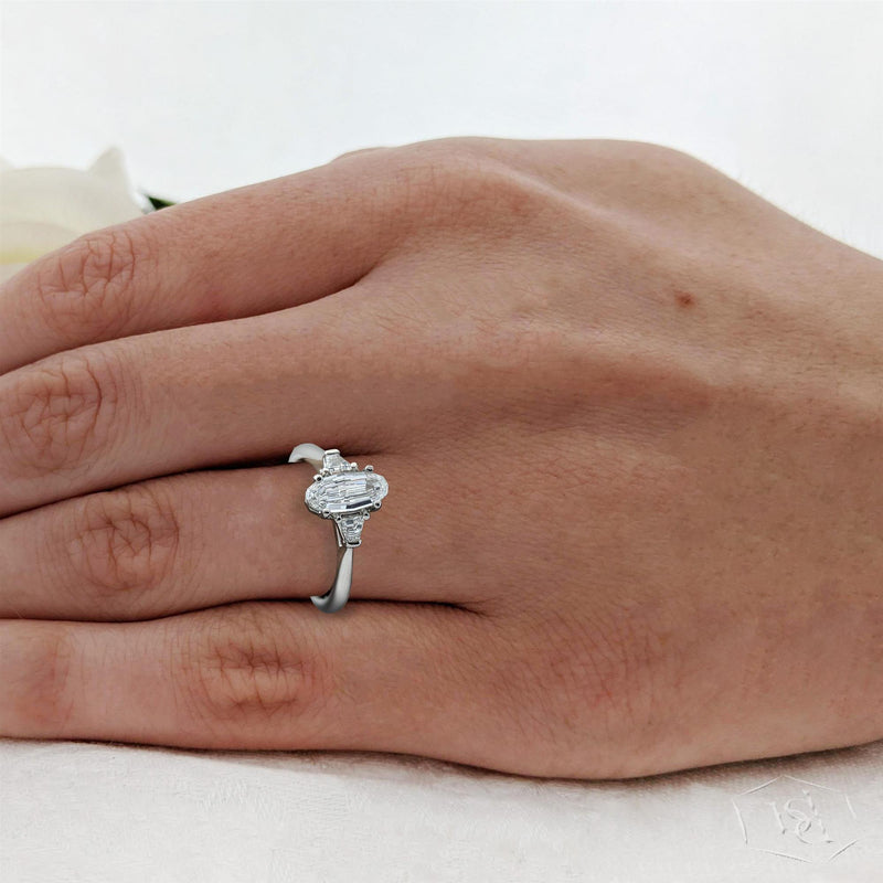 Platinum Santorini Oval Cut Engagement Ring - 1.09ct