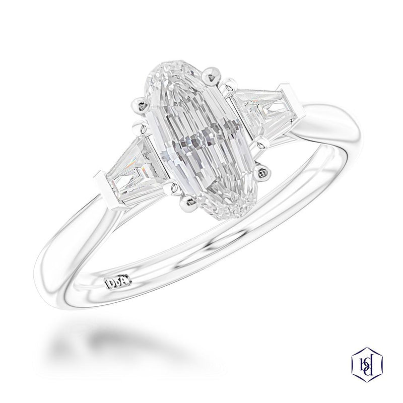 Platinum Santorini Oval Cut Engagement Ring - 1.09ct