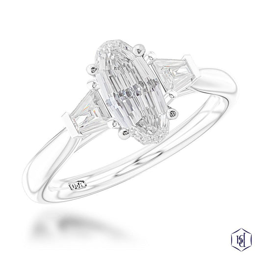 Platinum Santorini Oval Cut Engagement Ring - 1.09ct