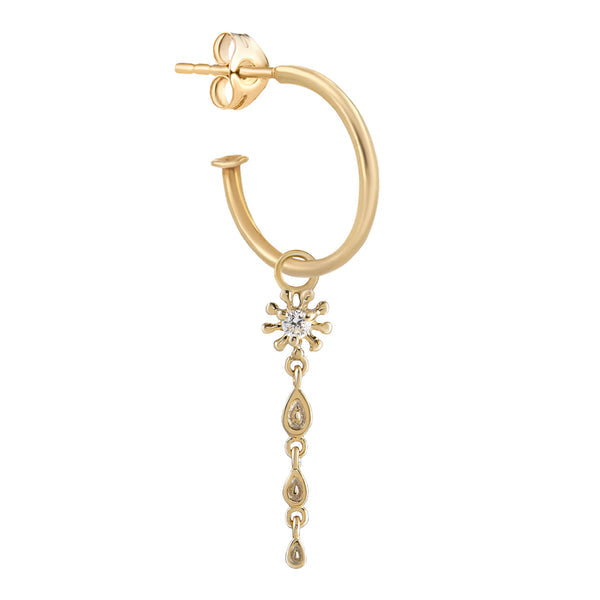 Dala 1 Diamond Triple Petal Droplet Plaque - 9ct Yellow Gold - PLQ-DAL1-DD