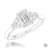 Platinum Amara Cushion Cut Diamond Trilogy Engagement Ring - 0.97ct