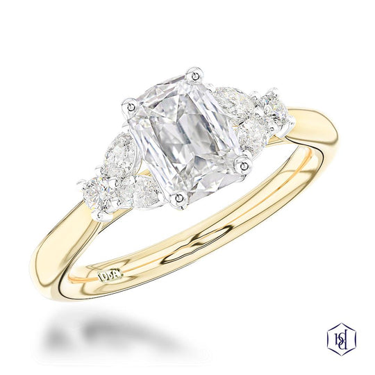 18ct Yellow Gold Amara Cushion Cut Diamond Engagement Ring - 1.22ct