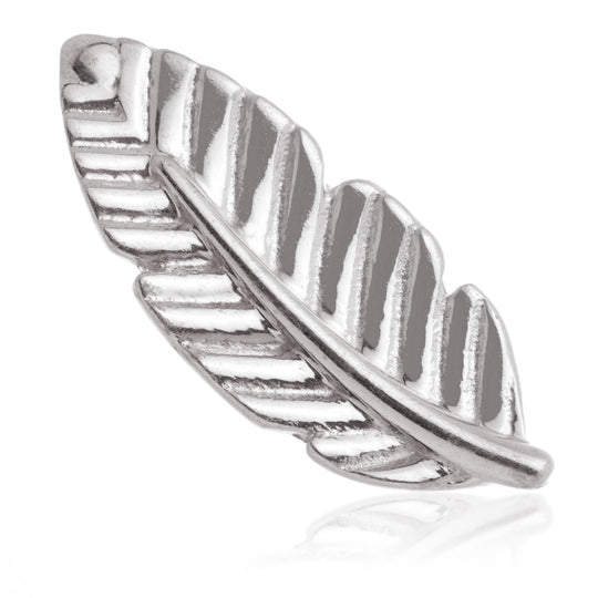 Internal Gold Feather Attachment Earring - 14ct White Gold - TLQ126-14K-W