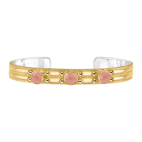 Antigua Cuff Bangle - Gold/Pink Opal - 2235C-GPKOP