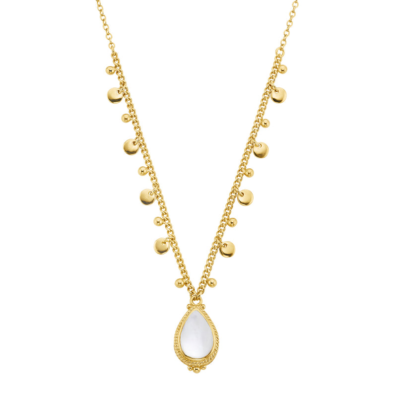 Antigua Charm Necklace - Gold/Moonstone - 2250N-GMP