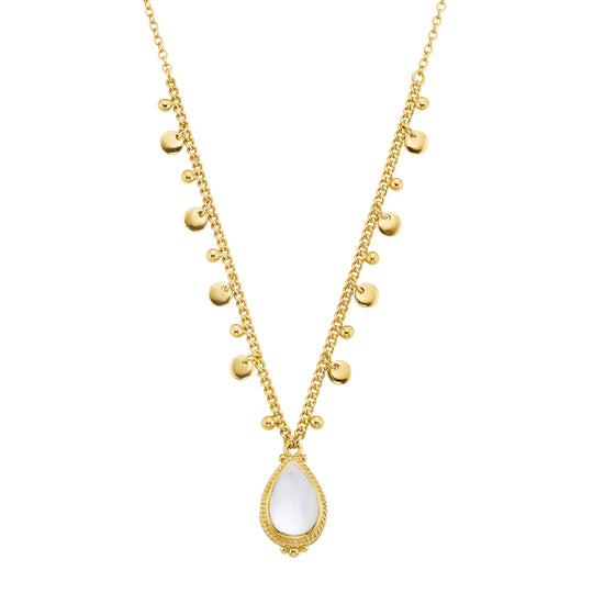 Antigua Charm Necklace - Gold/Moonstone - 2250N-GMP