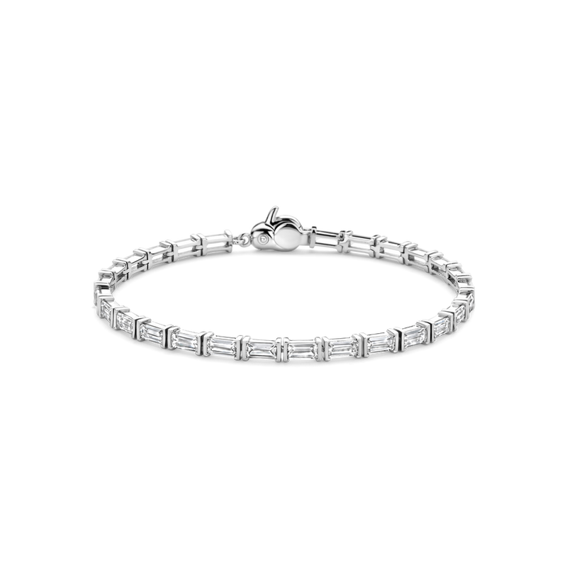 Milano Emerald Cut CZ Bracelet - Silver - 23041ZI