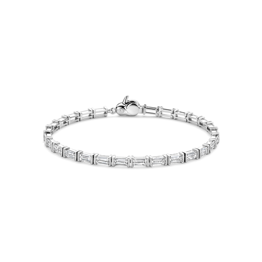 Milano Emerald Cut CZ Bracelet - Silver - 23041ZI