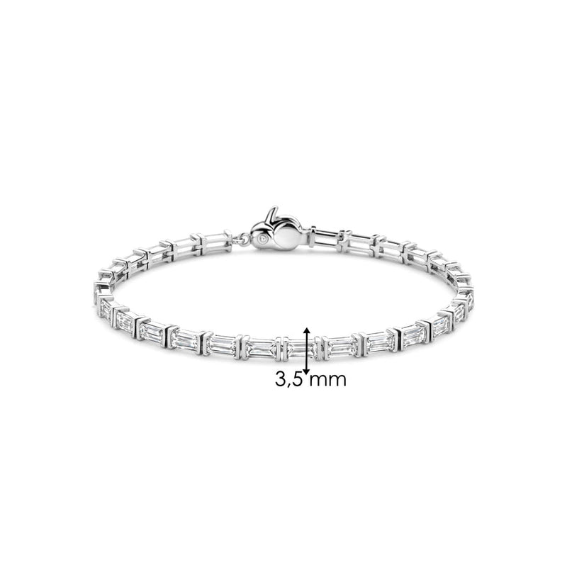 Milano Emerald Cut CZ Bracelet - Silver - 23041ZI
