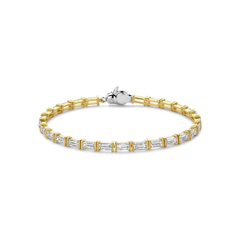 Milano Emerald Cut CZ Bracelet - Gold - 23041ZY