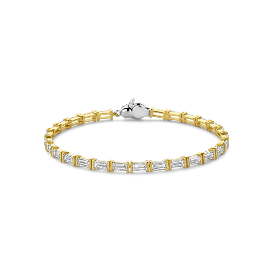 Milano Emerald Cut CZ Bracelet - Gold - 23041ZY