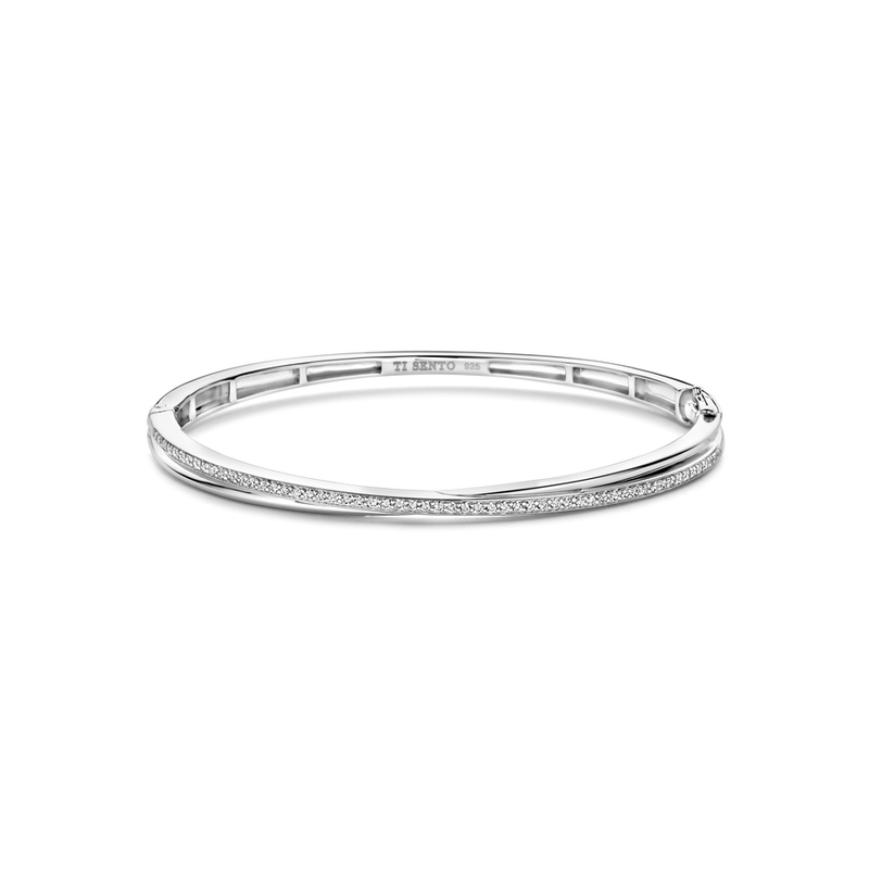 Milano Intertwined Bands Bangle - Silver - 23045ZI