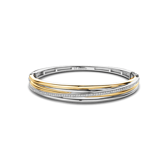 Milano CZ Bangle - Gold/Silver - 23046ZY
